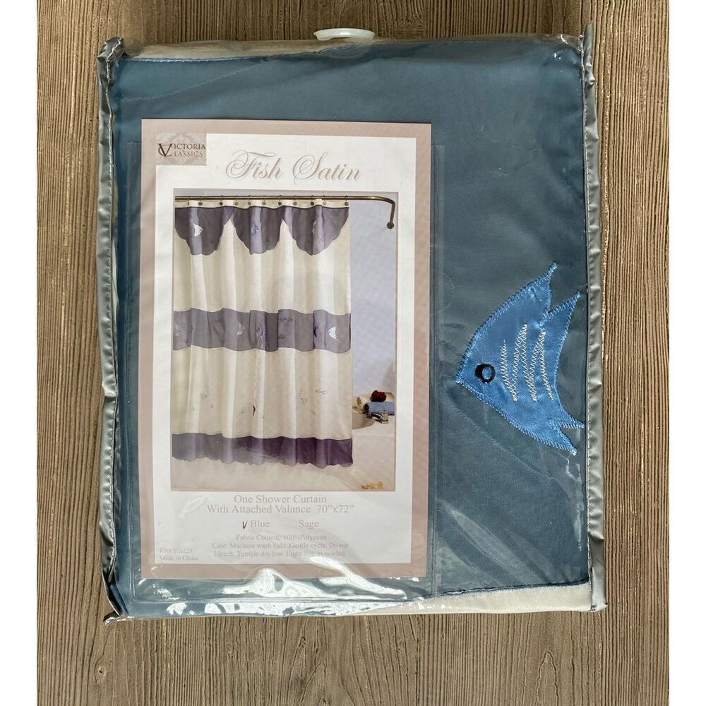 Victoria Classics Silky Fish Design Shower Curtain